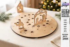 Wooden Christmas Advent Calendar Laser Cut | Holidays Laser Product Image 1