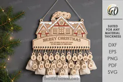 Christmas Advent Calendar Laser Cut. Wall Calendar SVG Product Image 1