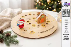 Wooden Christmas Advent Calendar Laser Cut | Holidays Laser Product Image 1