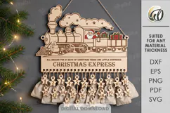 Christmas Advent Calendar Laser Cut. Wall Calendar SVG Product Image 1