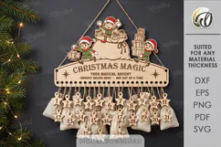 Christmas Advent Calendar Laser Cut. Wall Calendar SVG Product Image 1