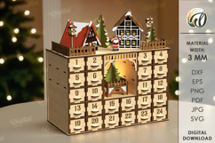 Christmas Advent Calendar Laser Cut. Christmas Countdown SVG Product Image 2