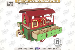 Christmas Train Advent Calendar Laser Cut, Holiday Countdown Product Image 10
