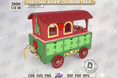 Christmas Train Advent Calendar Laser Cut, Holiday Countdown Product Image 9
