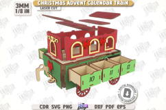Christmas Train Advent Calendar Laser Cut, Holiday Countdown Product Image 12