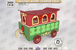 Christmas Train Advent Calendar Laser Cut, Holiday Countdown Product Image 11