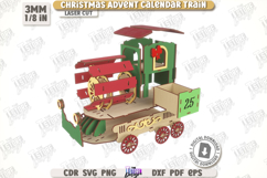 Christmas Train Advent Calendar Laser Cut, Holiday Countdown Product Image 4