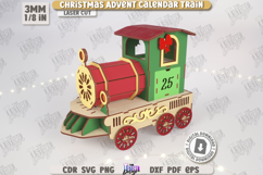 Christmas Train Advent Calendar Laser Cut, Holiday Countdown Product Image 3
