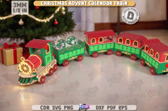 Christmas Train Advent Calendar Laser Cut, Holiday Countdown Product Image 1