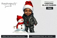 Christmas Afro Black babies PNG Clipart, sublimation Product Image 1
