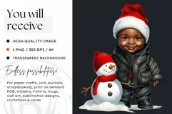 Christmas Afro Black babies PNG Clipart, sublimation Product Image 2