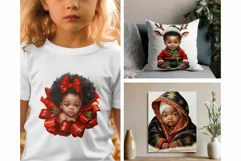 Christmas Afro Black babies PNG Clipart, sublimation Product Image 4