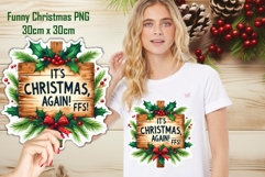 Large Rustic Funny Christmas Sublimation 30cm x 30cm PNG Product Image 1