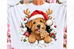 Christmas Airedale Dog Santa Front Back Product Image 2