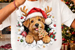 Christmas Airedale Dog Santa Front Back Product Image 4