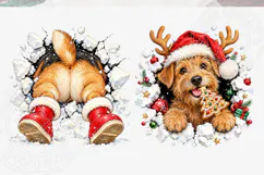 Christmas Airedale Dog Santa Front Back Product Image 1