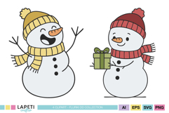 Winter scrapbook clipart with cheerful snowmen for festive creative memory projects