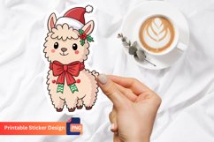 Christmas Alpaca Sticker, Christmas Animal Sticker Product Image 1