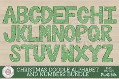 Hand drawn green polka dotted Christmas doodle letters for sublimation preview