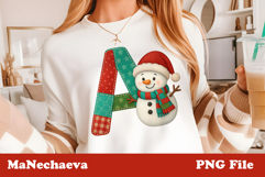 Christmas Patchwork Snowman Alphabet | Letter A Clipart Product Image 1