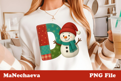 Christmas Patchwork Snowman Alphabet Bundle | Cute Holiday Product Image 5