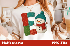 Christmas Patchwork Snowman Alphabet Bundle | Cute Holiday Product Image 6