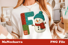 Christmas Patchwork Snowman Alphabet Bundle | Cute Holiday Product Image 7