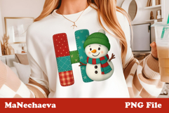 Christmas Patchwork Snowman Alphabet Bundle | Cute Holiday Product Image 9