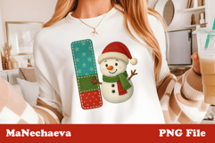 Christmas Patchwork Snowman Alphabet Bundle | Cute Holiday Product Image 10
