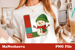 Christmas Patchwork Snowman Alphabet Bundle | Cute Holiday Product Image 13