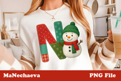Christmas Patchwork Snowman Alphabet Bundle | Cute Holiday Product Image 15