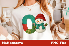Christmas Patchwork Snowman Alphabet | Letter O Clipart Product Image 1