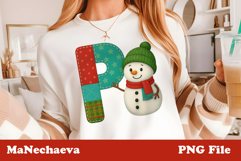 Christmas Patchwork Snowman Alphabet Bundle | Cute Holiday Product Image 17