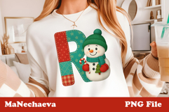 Christmas Patchwork Snowman Alphabet Bundle | Cute Holiday Product Image 19