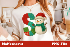 Christmas Patchwork Snowman Alphabet | Letter S Clipart Product Image 1