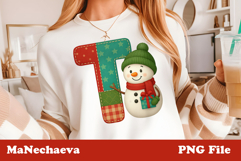 Christmas Patchwork Snowman Alphabet | Letter T Clipart Product Image 1