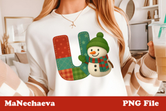 Christmas Patchwork Snowman Alphabet | Letter U Clipart Product Image 1