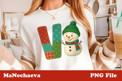 Christmas Patchwork Snowman Alphabet | Letter V Clipart Product Image 1