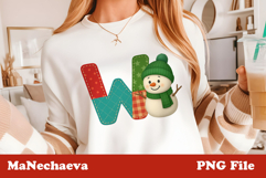 Christmas Patchwork Snowman Alphabet | Letter W Clipart Product Image 1