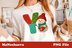 Christmas Patchwork Snowman Alphabet | Letter Y Clipart Product Image 1