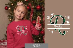 Christmas Alphabet Split Monogram with Custom Text Product Image 1