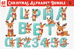 Christmas Alphabet Reindeer | Alphabet sublimation Product Image 1