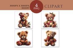 Christmas and Autumn Whimsical Patchwork Watercolor Clipart