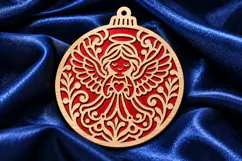 Christmas Angel Bauble SVG, Layered Laser Cut Wood Design Product Image 2
