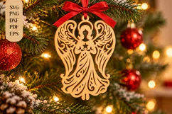 Christmas Angel Ornament Laser Cut SVG Product Image 1