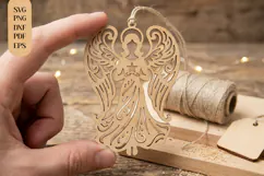Christmas Angel Ornament Laser Cut SVG Product Image 2