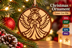 Christmas Angel Ornament SVG File, Laser Cut Design Product Image 1