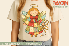 Christmas Angel Patchwork PNG Product Image 1
