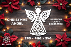 Christmas Angel Papercut SVG, Ornamental Angel Cut File Product Image 1