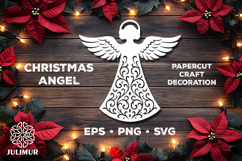 Christmas Angel Papercut SVG, Ornamental Angel Cut File Product Image 1